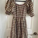 Olivia James The Label Anna Dress Olive Mini Geo Size XS Green Photo 1