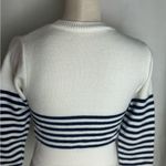 Fashion Women’s Striped Heart Embroidered
Crew Neck Long Sleeve sweater NWT S White Photo 5