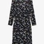 ZARA Black Multicolor Confetti Dot Print Long Sleeve Maxi Dress Size Medium Photo 4