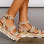Soda Taupe Espadrille Platform Wedges Photo 1