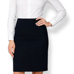 Tory Burch  Women's‎ 6 Abbigail Wool Pencil Skirt Solid Black Classic Minimalist Photo 0