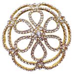 Rhinestone & Gold Tone Hair Bun Nest Cover Wedding Ballet Dance Gymnastics Photo 0