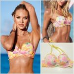 Victoria's Secret Victoria’s Secret Multi Color Watercolor Lace Bikini Top in Size 34 C Photo 5