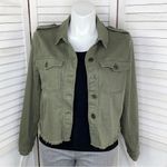 Wonderly  Curvy Embroidered Back Twill Army Jacket Green 12W Photo 5