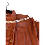 FAVLIX Fashion‎ Rust Orange Button Front Belted Shirt Dress Midi Size L Brown Size L Photo 4