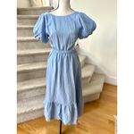 ASTR NWT Baby Blue Puff Sleeve Milkmaid Cottage Midi Backless Dress Photo 1