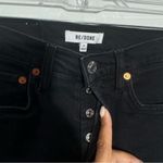 RE/DONE Originals 90s High Rise Ankle Crop in Jet Black With Rips Size 25 Photo 6