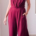 Gal Meets Glam  Purple Maroon Luella Jumpsuit Size 12 Photo 0