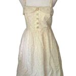 Anthropologie Maeve  cream & gold polka dot sleeveless midi dress size 4 Photo 0