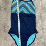 Nike  Womens Navy Stripe Double Cross-Back One Piece Swimsuit Size Large Photo 5