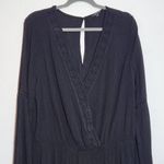 Ambiance Black Boho Short Romper with Crochet Lace Detail NWOT Size 2X Photo 2