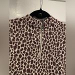 Akemi + Kin  Anthropologie Size S Burgundy Silver Knit Mock Neck Leopard Top Photo 5