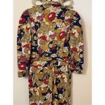 MOTHER The Puffy Wrapper Floral Denim Jumpsuit Flowers in Her Hair L Tan Size L Photo 11