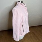 Chico's Jacket Womens 1 Medium Blush Pink Fleece Moto Zip Up Mock Neck Photo 5