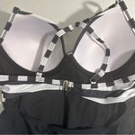 Chic Black and White Striped Swimsuit small Photo 4