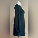 Lulus -  Dark Green Mini Shift Dress Long Sleeves With Gold Buttons SZ S Photo 3