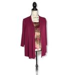 Notations Women’s Size M Ruffle Front Draped Blouse Multicolor Shimmer Top with Photo 1