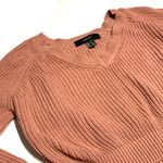 Forever 21 Dusty Rose Cropped Knit Sweater Small – V-Neck Long Sleeve Pullover Photo 2