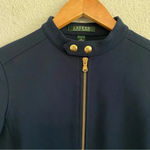 Ralph Lauren  Blue Ponte Zip Front Size 4 Tailored‎ Style Jacket Photo 4