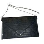 Charming Charlie Black Faux Alligator Envelope Purse Photo 4