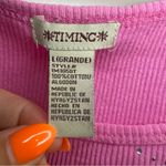Timing Y2K Sequin Tank Top. Size: Large. Color: Bubblegum Pink. Photo 2