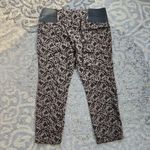 One 5 One  Damask Print Ankle Length Pants Tan Black XL Photo 7