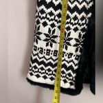 Talbots  Cable Knit Fair Isle Vest with Fur Trim Black/White NWT Size XS Photo 7