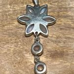 Sterling Silver Vintage Natural Moonstone Flower Dangle 925  Pendant Photo 6