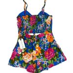 Band of Gypsies LOTTIE & HOLLY 2 Piece Set Womens Peep Stomach Skort Sweetheart Top floral Sz M Photo 4