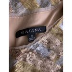 Marina Dress Size 4 New Sequin Rose Gold White Cap Sleeves Mini Dress Formal Photo 3