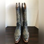 Circle G  By Corral Women's Black Crackle / Bone Embroidery Boots Size 9 Photo 2