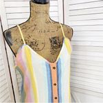 Billabong ‎ Lucky Us Striped Sleeveless Midi Dress Pastel Multi Large Photo 10