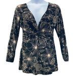 Susan Lawrence Vtg 90s Top Large Celestial Whimsigoth Dark Floral Phoebe Slinky Twist Babydoll Photo 0