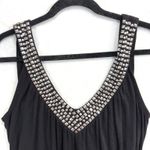 Marianne 1X Black Studded V Neck Top Goth Punk EGirl Cyber Y2K Retro‎ Alt Rave Photo 2