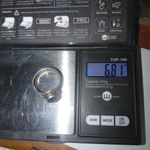 Sterling Silver Green Gemstone Ring Size 8.5 Intricate Band Design Photo 4