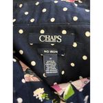 CHAPS  Womens Floral Print Button Down Shirt M Navy Blue Classic Preppy Feminine Photo 2
