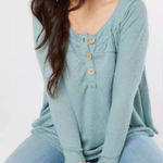 We The Free Thermal Boho Mint Green Top Size XS Photo 0