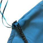 Juicy Couture Womens Top XL Sequin Trim Dark Turquoise Bling Sheer Peasant Boho Photo 4