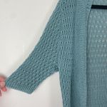 Hugo Boss BOSS  Knit Cardigan Sweater Women's Small Blue Open‎ Front 100% Linen Photo 2