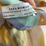 ZARA Dress Allover Floral Print Retro Button Pastel Multicolor Size Medium Photo 11