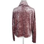 Andrew Marc  Pink Crushed Velvet Cowl Neck Activewear Pullover NWT Size Small Photo 1