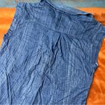Cloth & Stone  Cotton Sleevless Collared shirt dress blue white size medium Photo 5