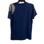 Just Cavalli  Womens Top Medium Blue Paisley Tee Cotton Photo 2