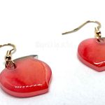 NEW Peach Watercolor Shaped Acrylic Hook Earrings Fruit Georgia Jewelry Gift Idea Pink Photo 3