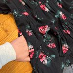 A New Day Womens XS Black Pink Floral Print V-neck Long Sleeve Midi Dress Spring Photo 8