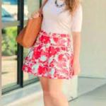 Banana Republic Red & Blue Floral Circle Skater Mini Skirt Lined Cotton, Sz 12 Photo 8