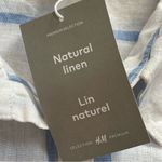 H&M LONG LINEN STRIPED SHIRT DRESS BUTTON DOWN BLUE WHITE LONG SLEEVES SZ LARGE Photo 13