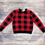 FOR THE REPUBLIC Black Red Buffalo Plaid Eyelash Fuzzy Knit Sweater XL NWT Photo 5