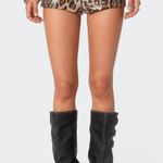 Edikted  Sequin Leopard Micro Shorts Photo 2