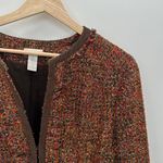 Chico's  Tweed Blazer Women 2 Large Orange Metallic Wool Blend Suit Jacket Photo 3